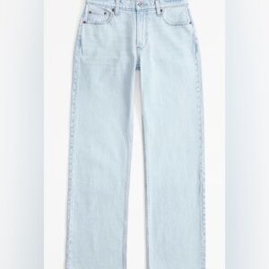 Abercrombie & Fitch Women's Light Blue 90’s Baggy Low Rise Jeans (Size 34/18R)